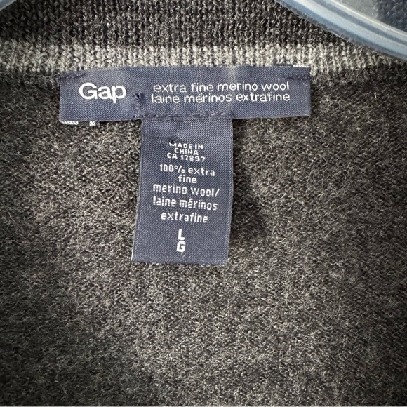 Gap Extra Fine Merino Wool Half-Zip Sweater Men’s M/L –Charcoal Heather Normcore - Picture 2 of 9